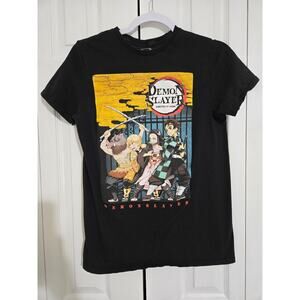 Demon slayer small men's black graphic tee